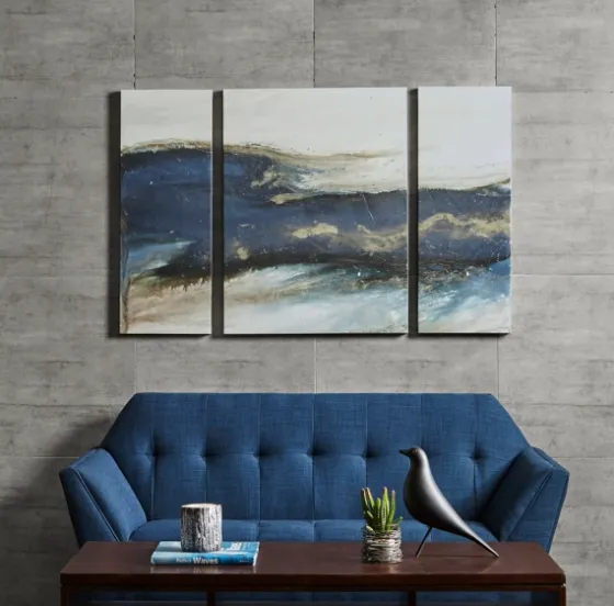 Rolling Waves Blur Canvas Art Prints, Set Of 3-Kirkland's Home Cheap