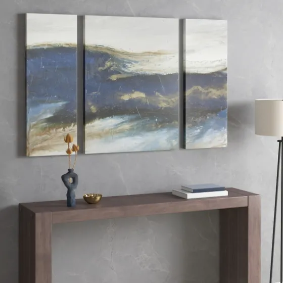 Rolling Waves Blur Canvas Art Prints, Set Of 3-Kirkland's Home Cheap