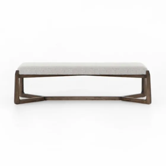 Roscoe Brunswick Pebble Upholstered Bench-Kirkland's Home Best