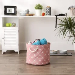 Rose Paw Trellis Round Basket, 15 In.-Kirkland's Home Discount