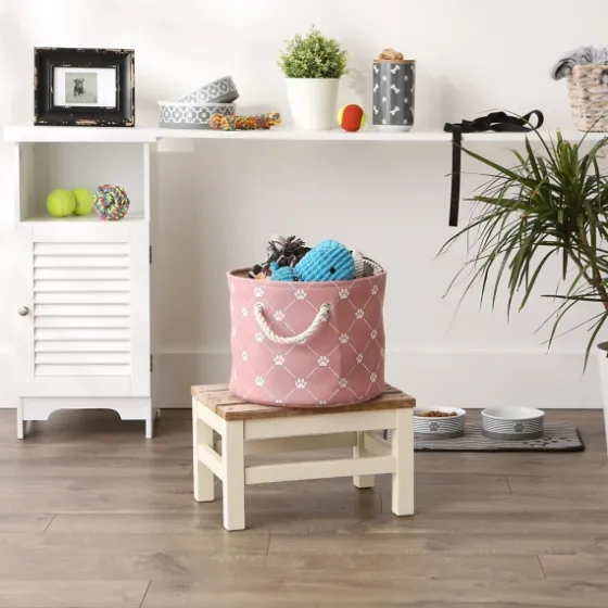 Rose Paw Trellis Round Basket, 12 In.-Kirkland's Home Online