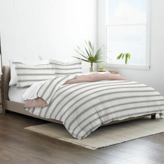 Rose Pink Echo Stripe 3-Pc. Queen Duvet Cover Set-Kirkland's Home Flash Sale