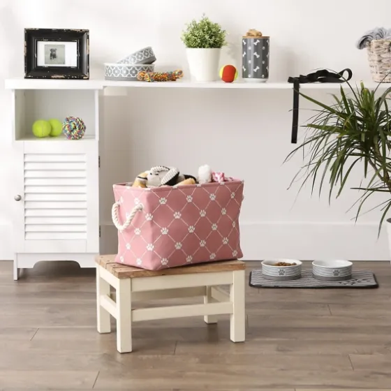 Rose Trellis Paw Print Storage Basket, 14 In.-Kirkland's Home Store