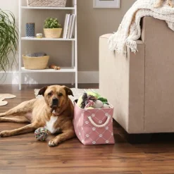 Rose Trellis Paw Print Storage Basket, 14 In.-Kirkland's Home Store