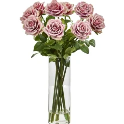 Roses In Cylinder Vase Floral Arrangement-Kirkland's Home New