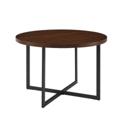 Round And Black X Base Dining Table-Kirkland's Home Outlet