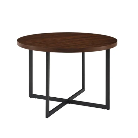 Round And Black X Base Dining Table-Kirkland's Home Outlet