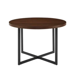 Round And Black X Base Dining Table-Kirkland's Home Outlet