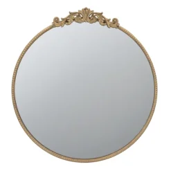 Round Antique Floral Scroll Mirror, 32 In.-Kirkland's Home Fashion