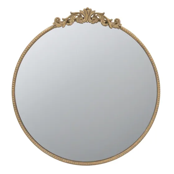 Round Antique Floral Scroll Mirror, 32 In.-Kirkland's Home Fashion