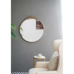 Round Antique Floral Scroll Mirror, 32 In.-Kirkland's Home Fashion