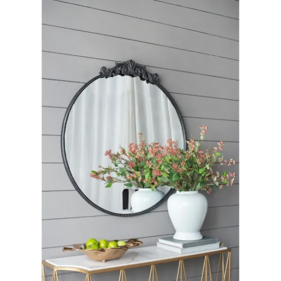 Round Antique Floral Scroll Mirror, 39 In.-Kirkland's Home Store