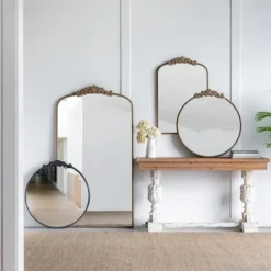 Round Antique Floral Scroll Mirror, 39 In.-Kirkland's Home Store