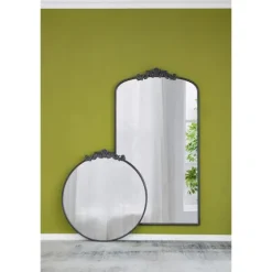 Round Antique Floral Scroll Mirror, 39 In.-Kirkland's Home Store