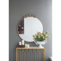 Round Antique Floral Scroll Mirror, 39 In.-Kirkland's Home Best