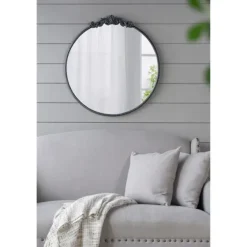 Round Antique Floral Scroll Mirror, 32 In.-Kirkland's Home Online