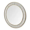 Round Antique Gold Double Beaded Mirror-Kirkland's Home Discount