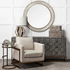 Round Antique Gold Double Beaded Mirror-Kirkland's Home Discount