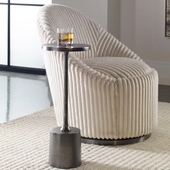 Round Antique Nickel Accent Table-Kirkland's Home Flash Sale