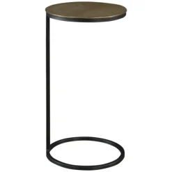 Round Black And Gold Metal C-Table-Kirkland's Home New