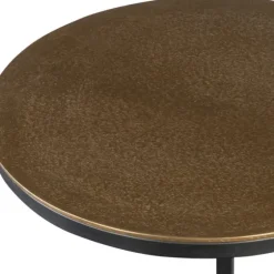 Round Black And Gold Metal C-Table-Kirkland's Home New