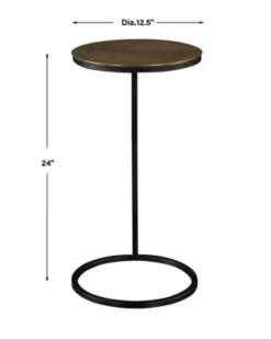 Round Black And Gold Metal C-Table-Kirkland's Home New