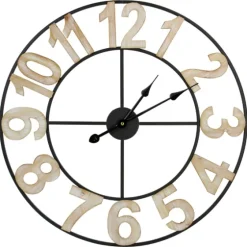 Round Black Metal Open Face Wall Clock-Kirkland's Home Shop
