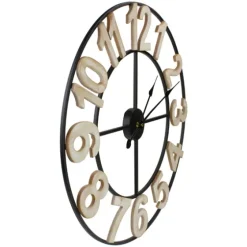 Round Black Metal Open Face Wall Clock-Kirkland's Home Shop