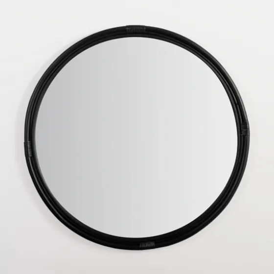 Round Black Rattan Wall Mirror-Kirkland's Home Store