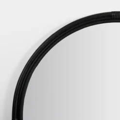 Round Black Rattan Wall Mirror-Kirkland's Home Store