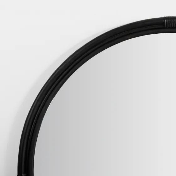Round Black Rattan Wall Mirror-Kirkland's Home Store