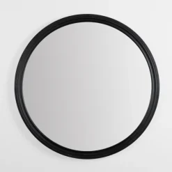 Round Black Wood Ridged Mirror-Kirkland's Home Online