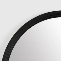 Round Black Wood Ridged Mirror-Kirkland's Home Online
