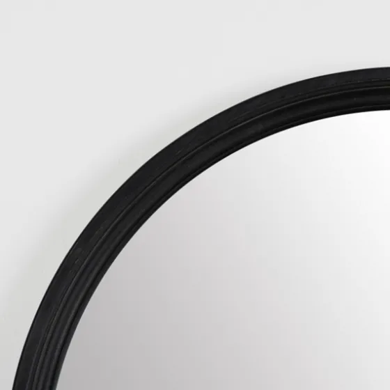 Round Black Wood Ridged Mirror-Kirkland's Home Online