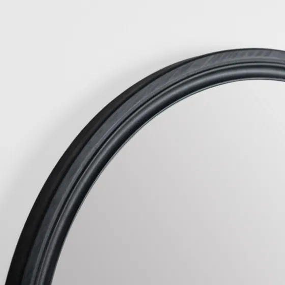 Round Black Wood Ridged Mirror-Kirkland's Home Online