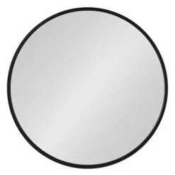Round Black Wood Travis Accent Mirror-Kirkland's Home Store