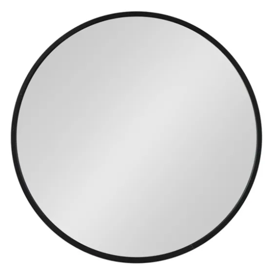 Round Black Wood Travis Accent Mirror-Kirkland's Home Store