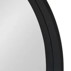 Round Black Wood Travis Accent Mirror-Kirkland's Home Store