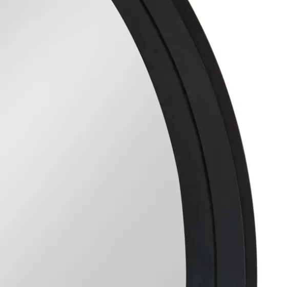 Round Black Wood Travis Accent Mirror-Kirkland's Home Store