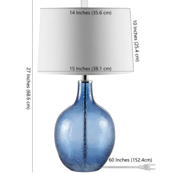 Round Blue Textured Glass Table Lamp-Kirkland's Home Best Sale