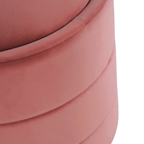 Round Blush Velvet Storage Ottoman-Kirkland's Home Store