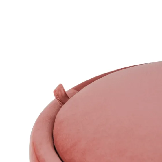 Round Blush Velvet Storage Ottoman-Kirkland's Home Store