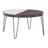 Round Brown Wood And White Marble Top Coffee Table-Kirkland's Home New