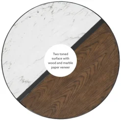 Round Brown Wood And White Marble Top Coffee Table-Kirkland's Home New