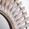 Round Brown Woven Bamboo Wall Mirror-Kirkland's Home Store
