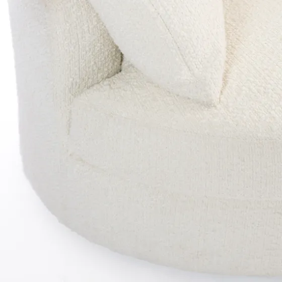 Round Cream Boucle Swivel Accent Chair-Kirkland's Home Sale