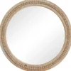 Round Distressed Beaded Wall Mirror, 28 In.-Kirkland's Home Fashion