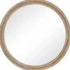 Round Distressed Beaded Wall Mirror, 44 In.-Kirkland's Home Clearance