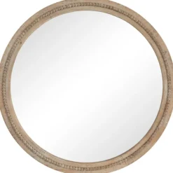 Round Distressed Beaded Wall Mirror, 44 In.-Kirkland's Home Clearance