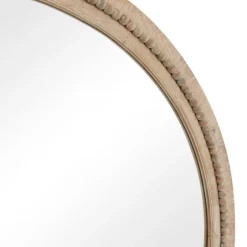 Round Distressed Beaded Wall Mirror, 44 In.-Kirkland's Home Clearance
